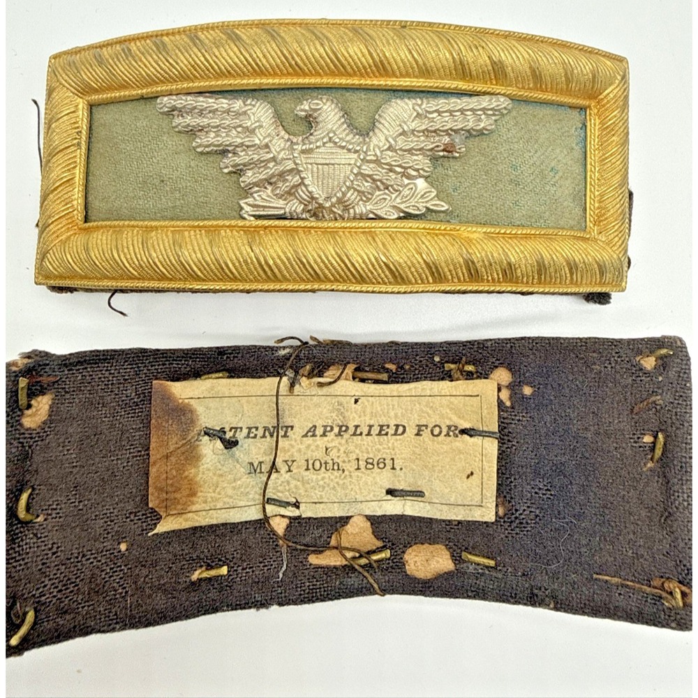 Rare Civil War Union Colonel Shoulder Straps Smith's Patent 1861 Gettysburg Lot